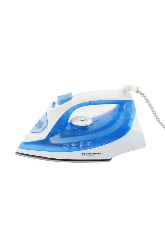 Benchmark Steam iron, ceramic soleplate, dry ironing function, spray and steam function, 2000 watts, blue - Image 1
