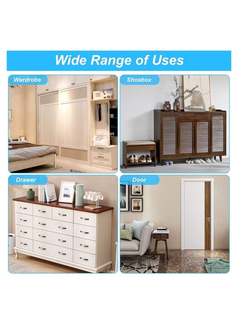 Small Hasp and Staple 90 Degrees Metal Lock 3 Inch/76mm Door Bolt Latch Buckle Safety Clasp Knob Shed Locks with Padlock, Key, Screws for Cabinets Cupboard Drawer Gate - Image 5