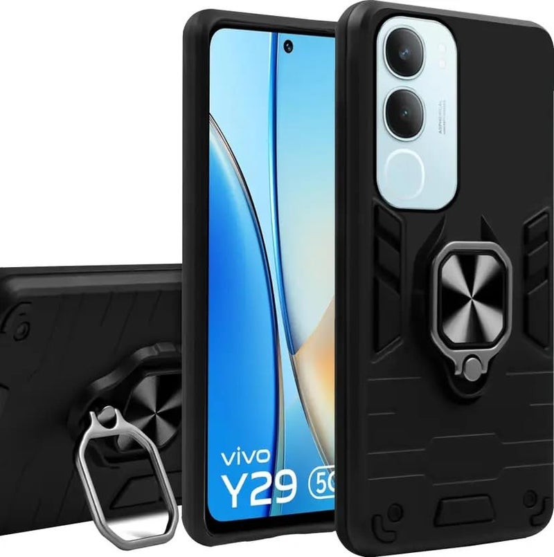AIBEX Armor Back Cover Compatible for Vivo Y29 5G| Rugged Shockproof Case with Ring Holder & Kickstand | Military-Grade Protection | Magnetic Car Mount Compatible - Image 1