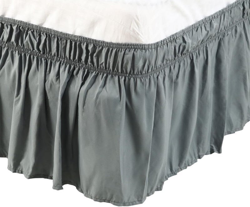 Bed Skirts,Twin 15in,Ruffled Bed for Bedroom,Soft Microfiber-Cotton Blend,Light Grey, Easy Fit Dust Ruffle,1 Piece Twin Size Bed Skirt for Home - Image 2