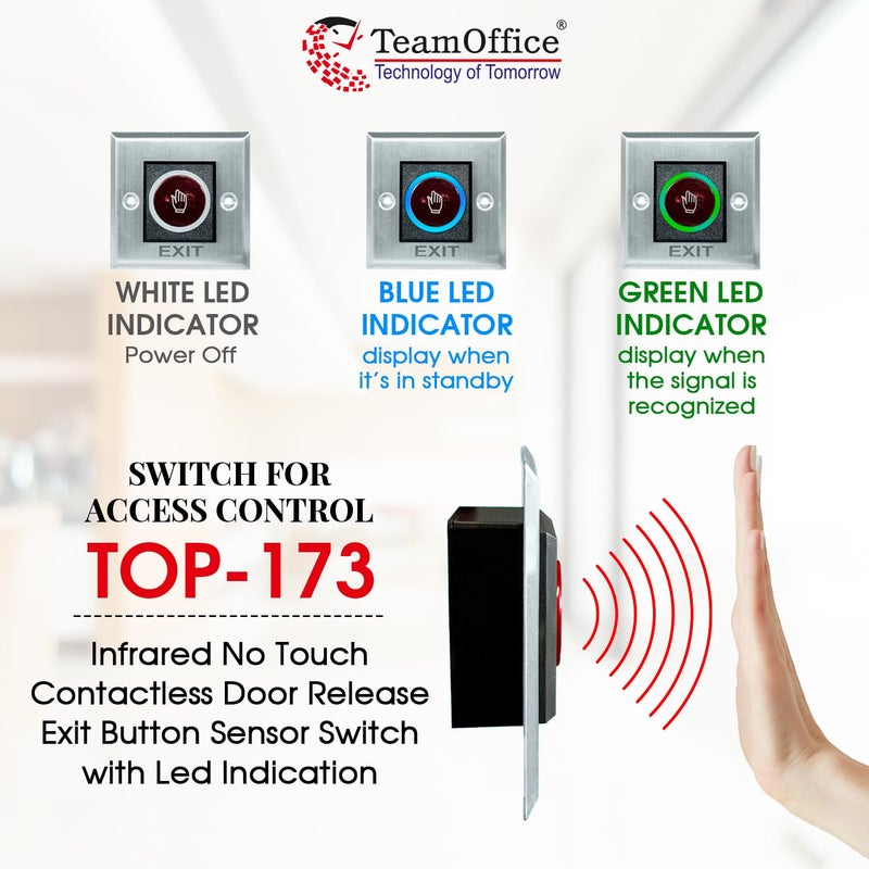 Team Office No Touch Door Exit Switch For Access ControlNONCCom Output - Image 4