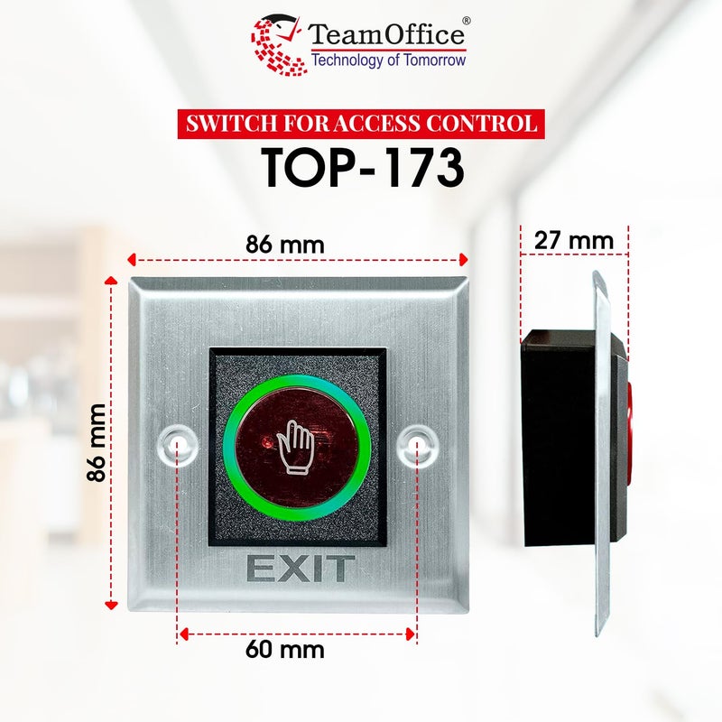 Team Office No Touch Door Exit Switch For Access ControlNONCCom Output - Image 2