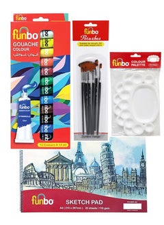 Gouache Painting Set With A4 Sketch Pad