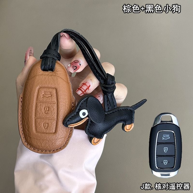 Hyundai Car Key Case Sheepskin Leather Full Coverage for ix35, Mistra, ix25, Elantra, Festa,  Langdong