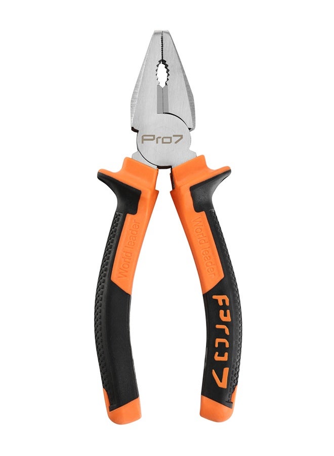 LAWAZIM Pro7 Combination Plier -6inch, Black and Orange - Rubber Handle Lineman Plier with Gripping, Twisting, Bending & Cutting Functions - Ideal for Electrical Work, Construction, Household Repairs - Image 4