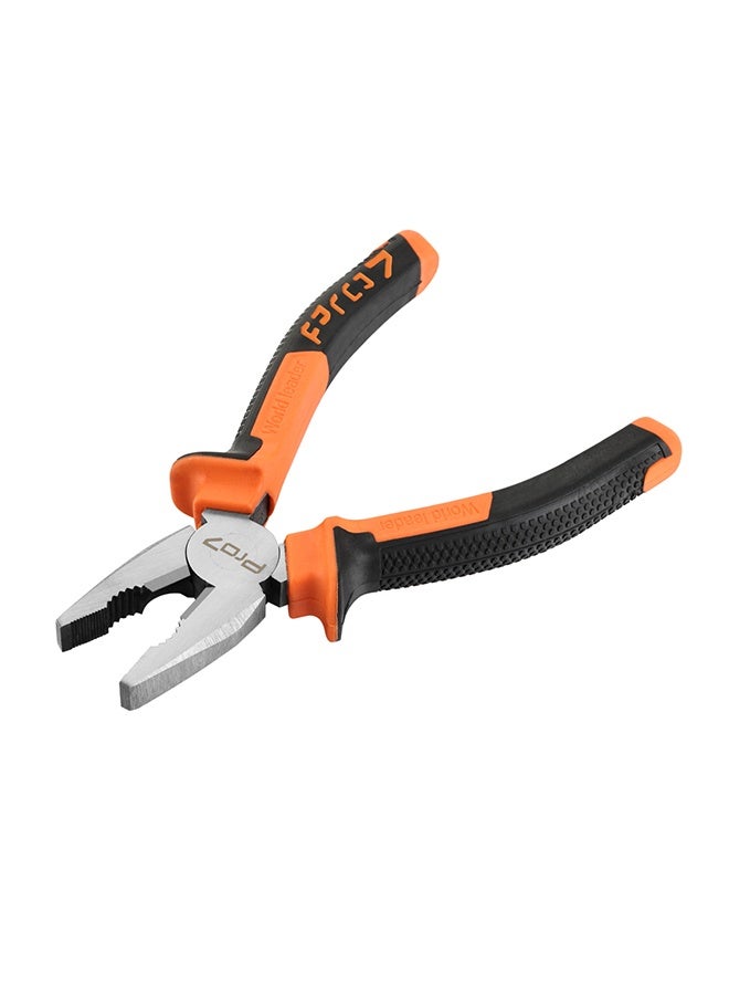 LAWAZIM Pro7 Combination Plier -6inch, Black and Orange - Rubber Handle Lineman Plier with Gripping, Twisting, Bending & Cutting Functions - Ideal for Electrical Work, Construction, Household Repairs - Image 2