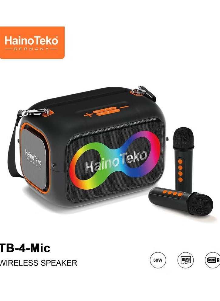 Haino Teko TB-4 mic Wireless Portable Bluetooth Speaker with 2 Wireless Mics - Image 1