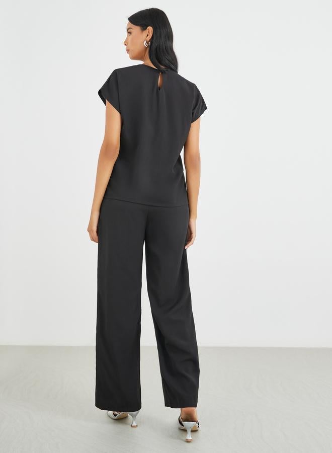 Take Two Sequined Neckline Top and Pants Co-Ords - Image 5