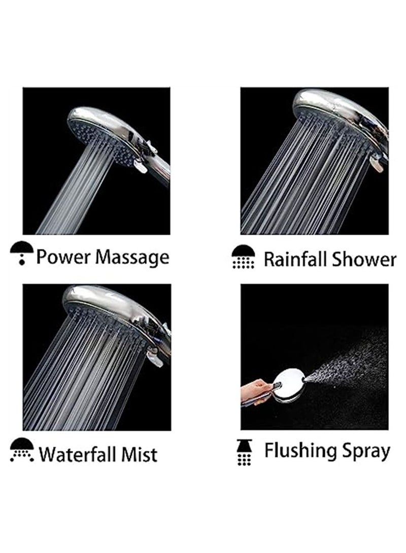 SYOSI Shower Head, 6 Spray Modes High Pressure Handheld Power Shower, Water Saving Chrome Finish Filter Shower (Not Include Hose) - Image 3