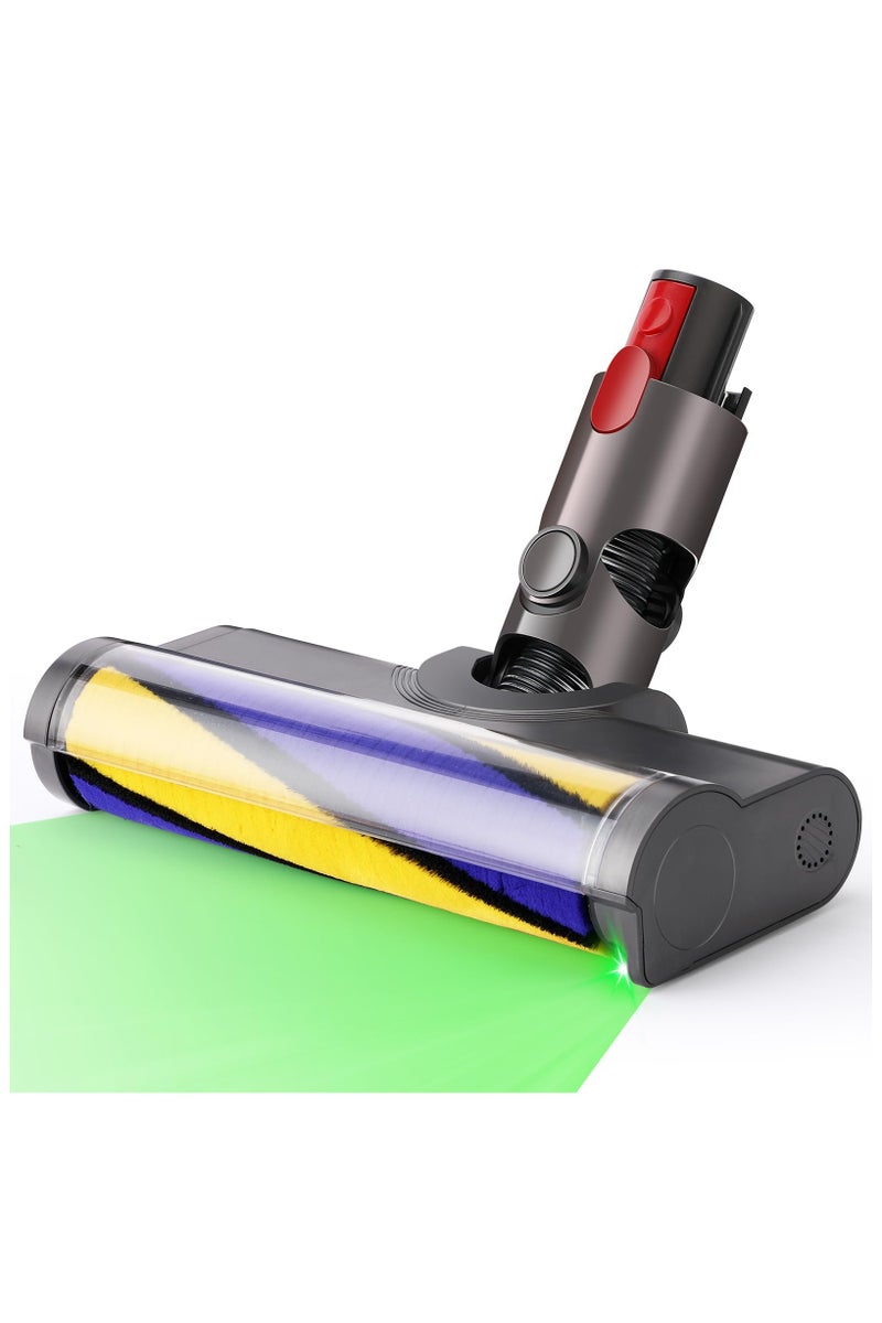 اكسيسن ملحقات المكنسة الكهربائية Motorhead لمكانس Dyson V7 V8 V10 V11 V15 اللاسلكية، رأس فرشاة للأرضيات الخشبية الصلبة سريعة التحرير مع ضوء كشف الغبار، رأس تنظيف ناعم قابل للاستبدال، قطع غيار - Image 1