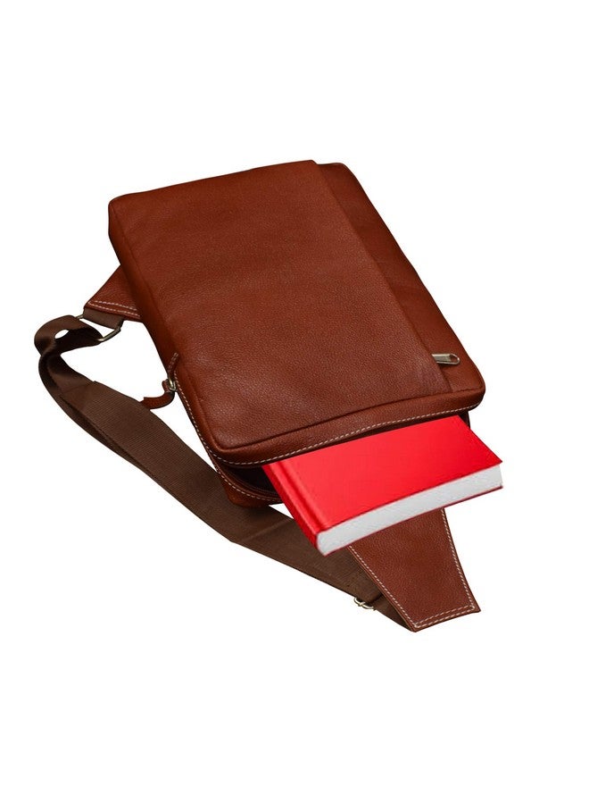 ABYS Genuine Leather Brown Sling Bag||Rucksacs Bag For Men And Women - Image 2