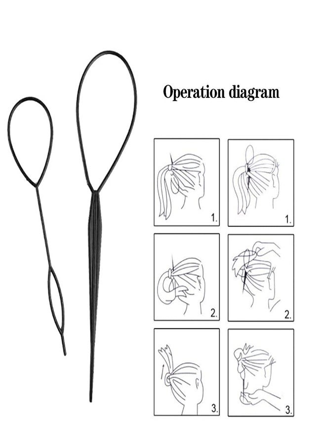 nanaxagly 10 Pairs Hair Tail Tools, Hair Braid Accessories,French Braid Tool Loop for Hair Styling, 20pcs, black Color - Image 3