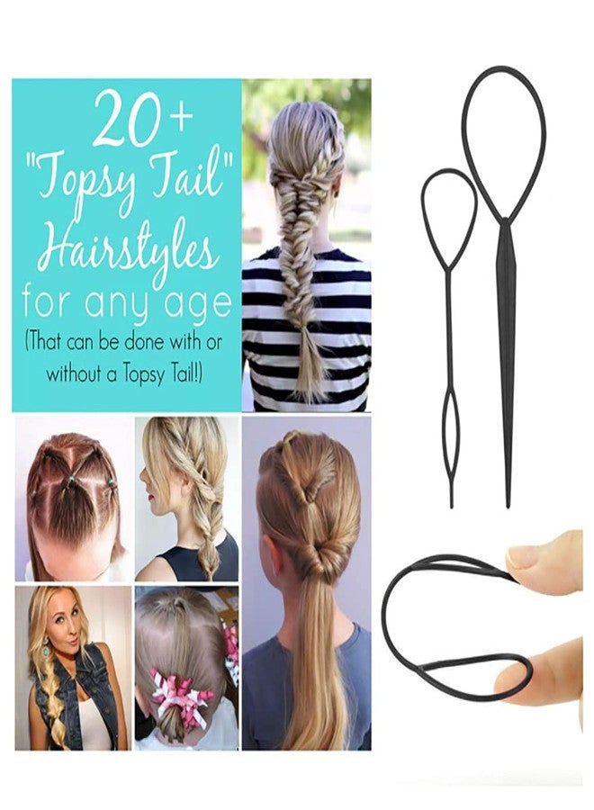 nanaxagly 10 Pairs Hair Tail Tools, Hair Braid Accessories,French Braid Tool Loop for Hair Styling, 20pcs, black Color - Image 4