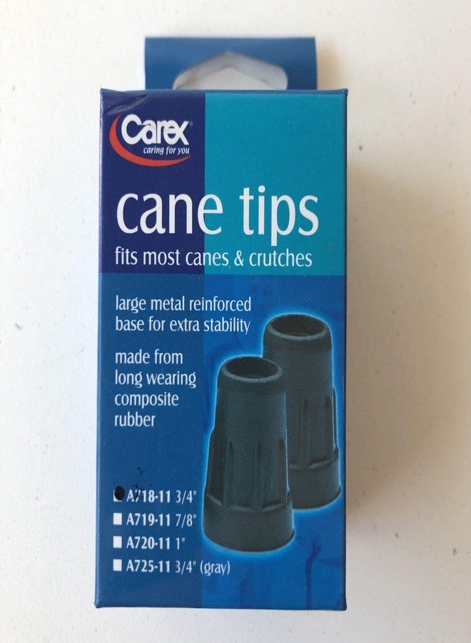 Carex Cane Tips, Standard, Natural Rubber, Black, 3/4", Pack of 5 - Image 1