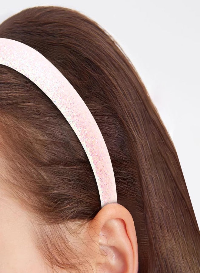 Semato Pink Glitter Headbands for Girls Sparkly Wide Headband Cute Non Slip Headbands Bling Hairband for Little Girl Hair Accessories - Image 5