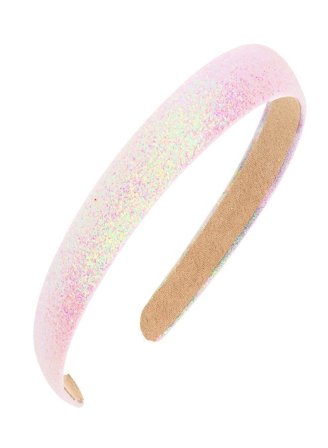 Semato Pink Glitter Headbands for Girls Sparkly Wide Headband Cute Non Slip Headbands Bling Hairband for Little Girl Hair Accessories - Image 1