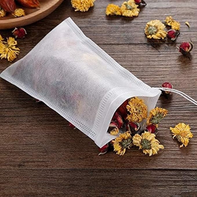 HBSTUDIO 30 Pcs Disposable Drawstring Tea Infusers Tea Filter Bags For Loose Tea Herbs Spice Bags For Brew Tea Cold Brew Coffee 15 X 20Cm - Image 4