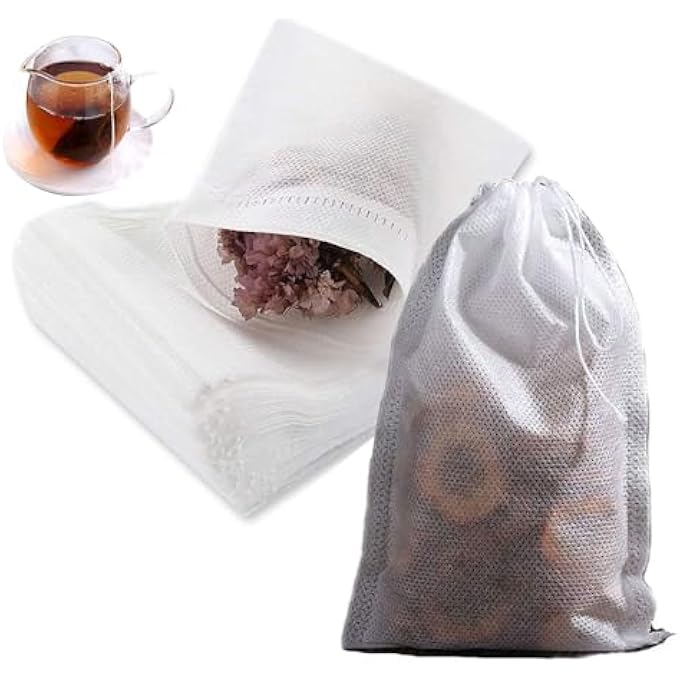 HBSTUDIO 30 Pcs Disposable Drawstring Tea Infusers Tea Filter Bags For Loose Tea Herbs Spice Bags For Brew Tea Cold Brew Coffee 15 X 20Cm - Image 1