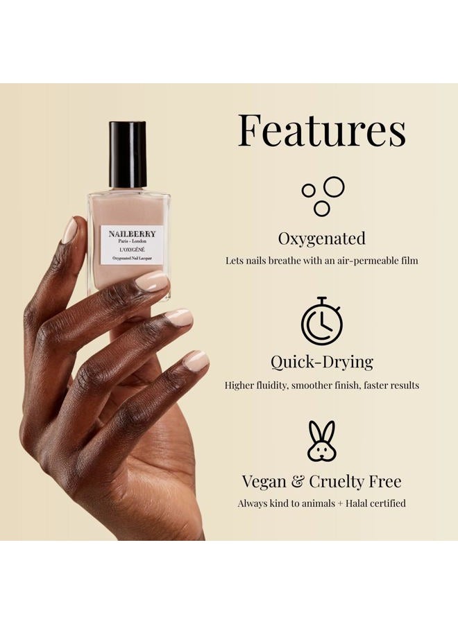 NAILBERRY L'Oxygéné Oxygenated Nail Lacquer | Au naturel, 15 ml | Polish for a Healthier Manicure & Long Lasting Colour | 12-Free, Vegan, Halal, Cruelty & Gluten Free - Image 4