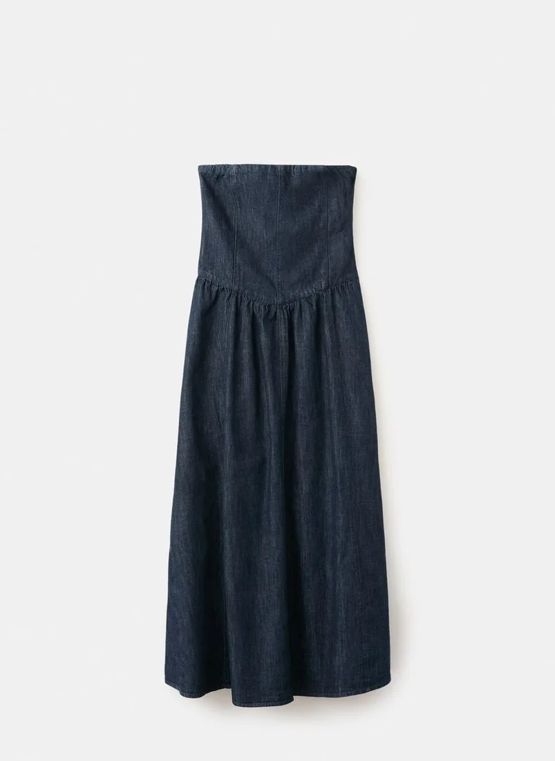 MANGO  Strapless denim dress for Women | Best Price UAE