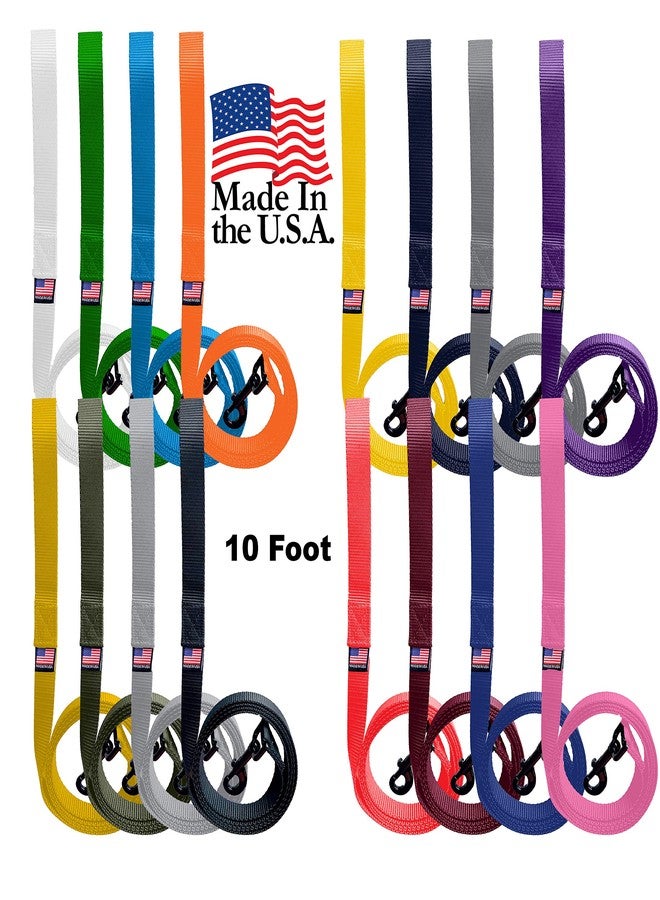 Enterprises Dog Leash Lead 10 Foot with Swivel Snap Bolt Made in The USA of 1" Polypro Heavy Weight Webbing 16 Colors Great Economical Animal Leash (Orange) - Image 3