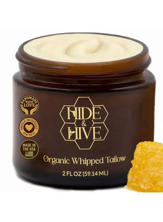 HIDE & HIVE HIDE HIVE Whipped Tallow Balm GrassFed Moisture for Face Body Hands Organic Beef Tallow for Skin with Royal Jelly Propolis Clean NonGreasy Balm for Dry Sensitive Skin - Image 1
