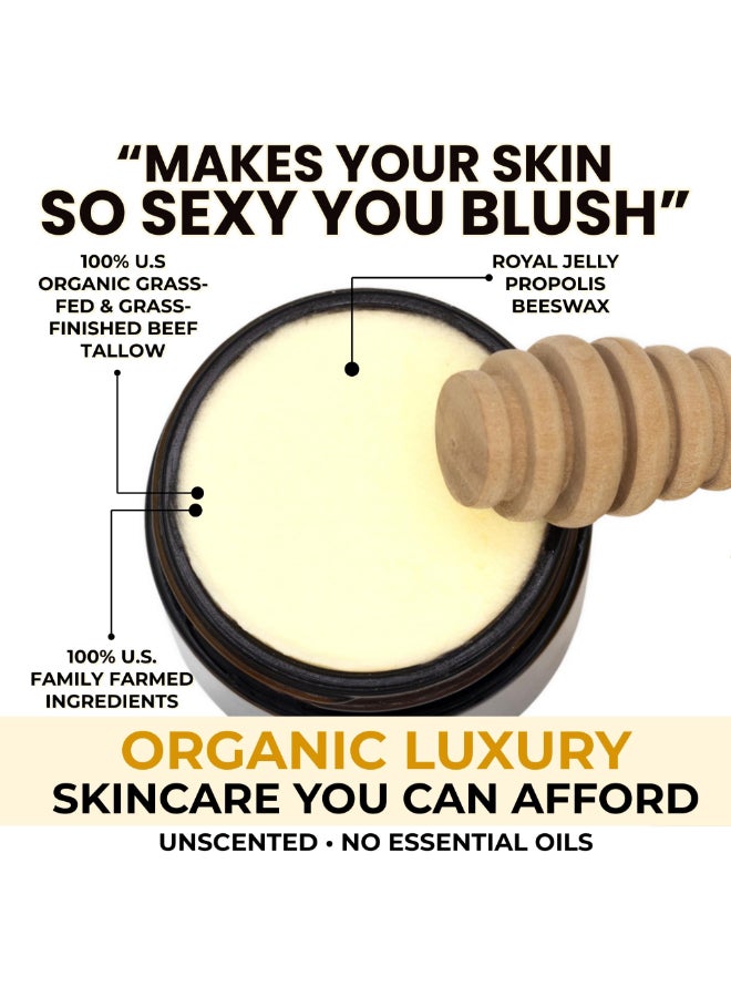 HIDE & HIVE HIDE HIVE Whipped Tallow Balm GrassFed Moisture for Face Body Hands Organic Beef Tallow for Skin with Royal Jelly Propolis Clean NonGreasy Balm for Dry Sensitive Skin - Image 4