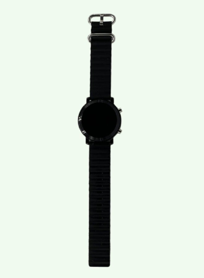 Undefined A Modern Elegant Black Watch With A Black Bracelet - Image 1