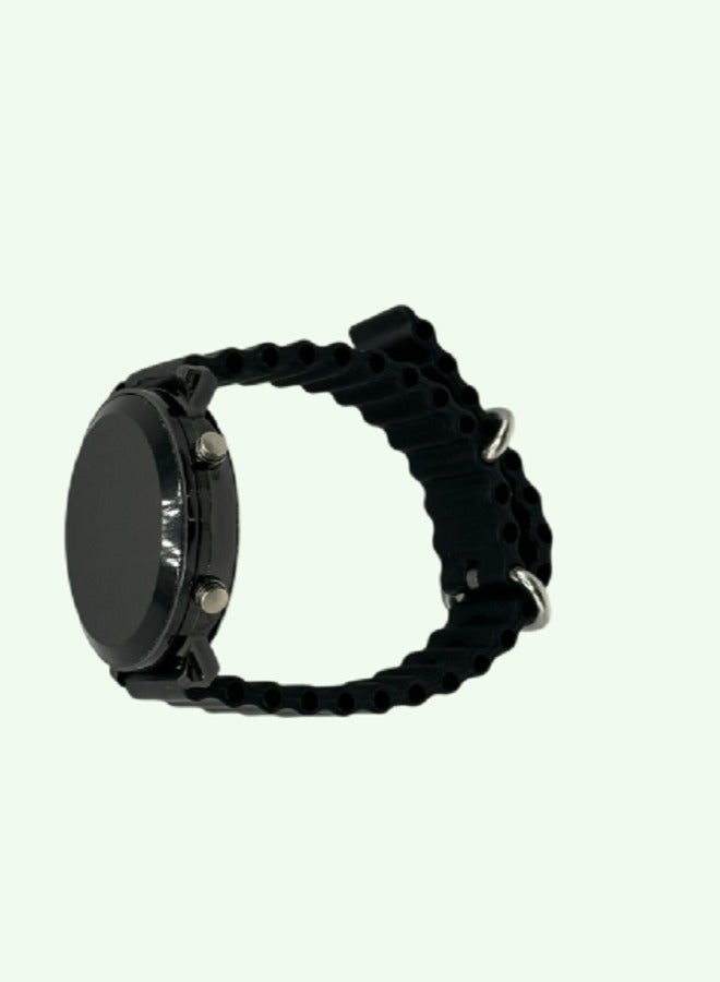 Undefined A Modern Elegant Black Watch With A Black Bracelet - Image 2