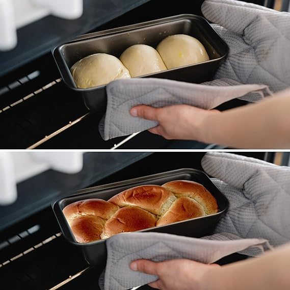 Botash قالب كعكة مستطيل بوتاش غير لاصق من الصفيح مع طلاء تفلون، صينية خبز من الصلب الكربوني، صينية كعكة خبز، يمكن استخدامها في الميكروويف، أدوات صنع الكعك، 1 قطعة، متعددة الألوان - Image 5