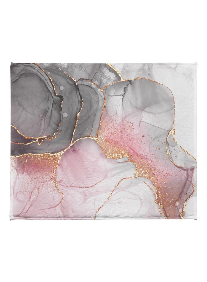LB Grey Texture Bath Mat for Bathroom, Pink and Black Marble Texture Modern Abstract Bathroom Rug, Black and White Non Slip Absorbent Bathroom Mat Doormat, 24x16 Inch - Image 1