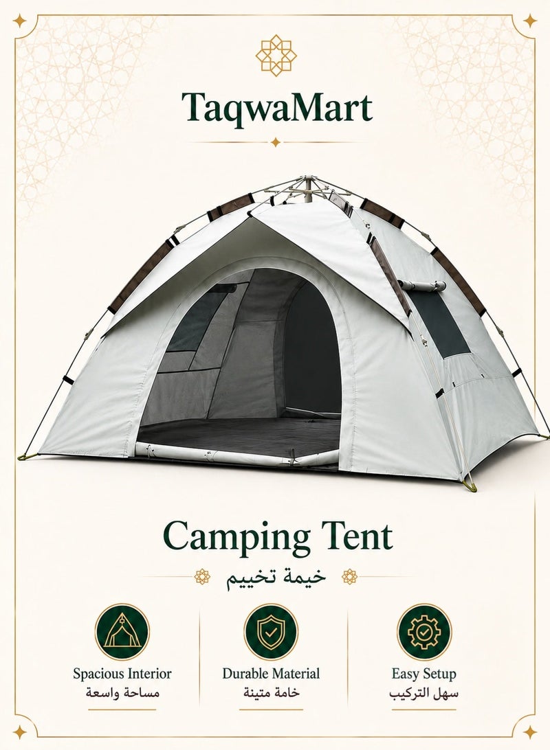 TaqwaMart 2-3 Person Automatic Quick Open Camping Tent, Portable Windproof Pop Up Tent for Beach, Hiking, Travel and Outdoor Use - Image 1