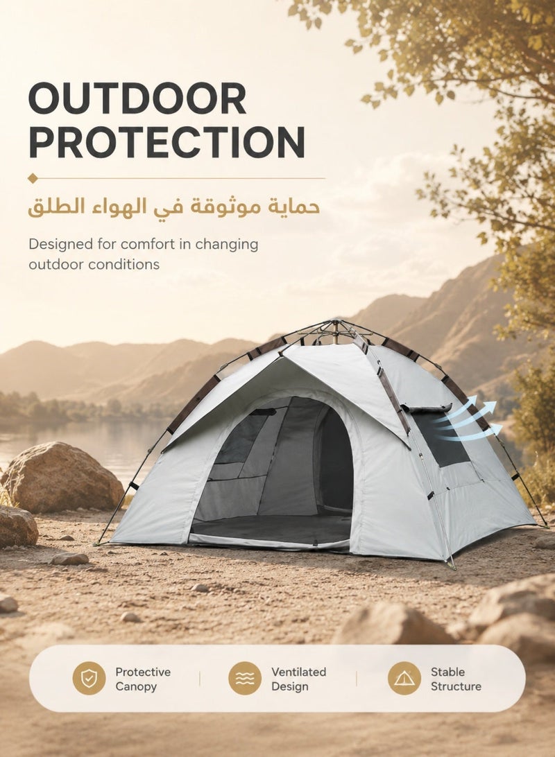 TaqwaMart 2-3 Person Automatic Quick Open Camping Tent, Portable Windproof Pop Up Tent for Beach, Hiking, Travel and Outdoor Use - Image 4