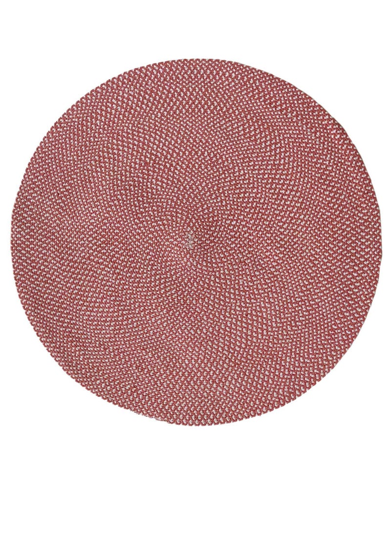 Ramsha HandMade Cotton rug soft and durable BR-011 pink and White round rug for bedroom living room carpet. - Image 2