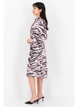 Mohito Women Allover Print Shirt Dress, Pink Combo  - Image 4