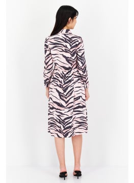 Mohito Women Allover Print Shirt Dress, Pink Combo  - Image 3