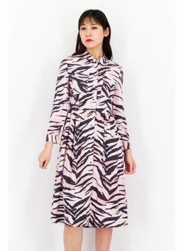 Mohito Women Allover Print Shirt Dress, Pink Combo  - Image 2