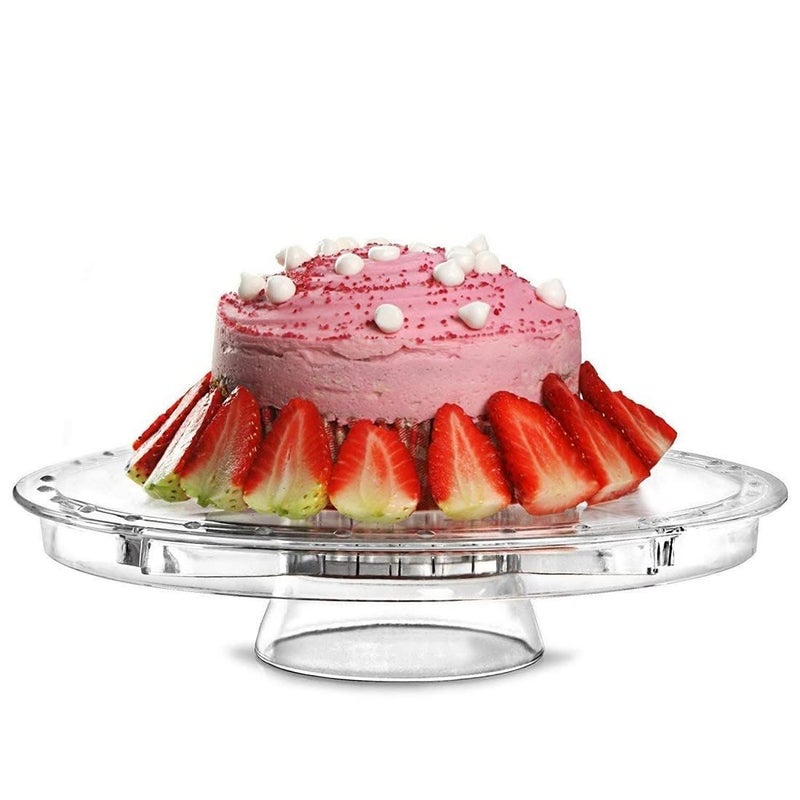 KN Enterprise RT Cake Stand with Lid Gift for Mothers Day Clear 6in1 Acrylic Cake Plate with 12 Dome Cups Dipping Bowls MultiFunction Serving Platter Pack of 1 - Image 4