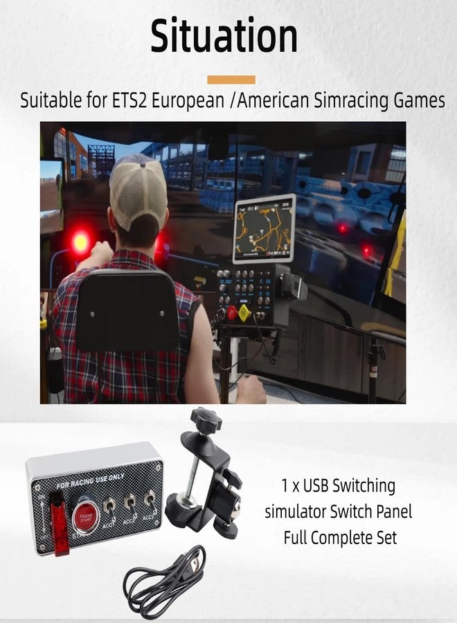 صندوق أزرار تشغيل محرك الشاحنات الأوروبية USB12V مناسب لـ ATS/ETS2 (American Truck Simulator/Euro Truck Simulator) - Image 4