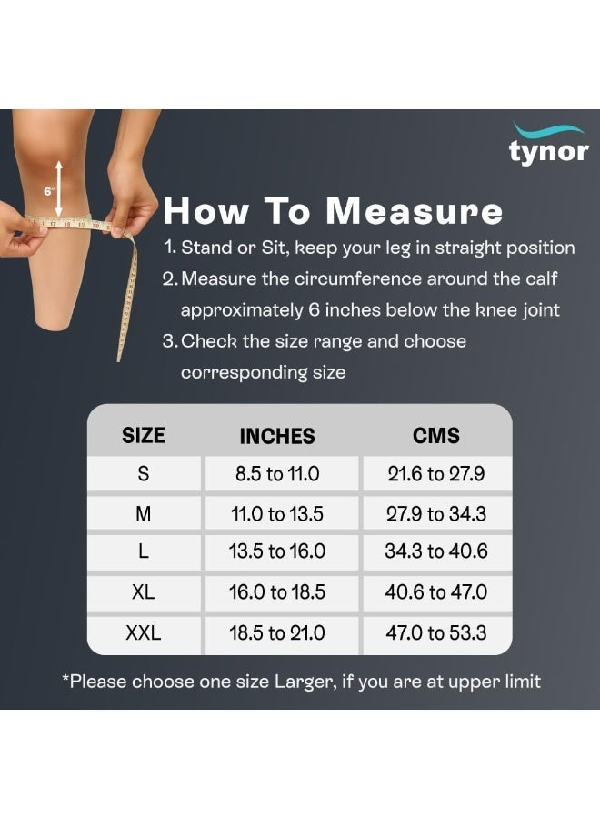 تاينور جوارب ضاغطة من Tynor (تحت الركبة) - طراز كلاسيكي، بيج، مقاس متوسط، زوج واحد - Image 2