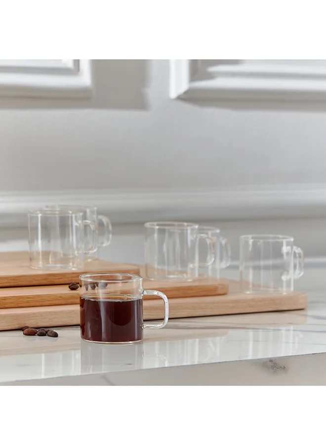 Home Box Sip Savor 6-Piece Glass Mug Set 8x5.5x5.5 cm
