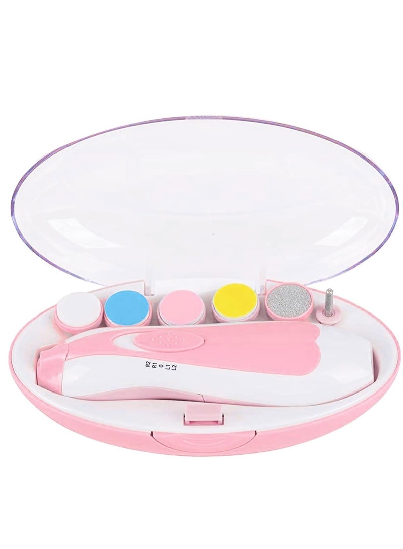 Baby Nail Trimmer Electric,Nail Clippers File for Baby No Sharp Claws Hurt, 6 in 1 with Light Safety Cutter for Newborn Infant Toddler Kids Toes and Fingernails Care - Image 1