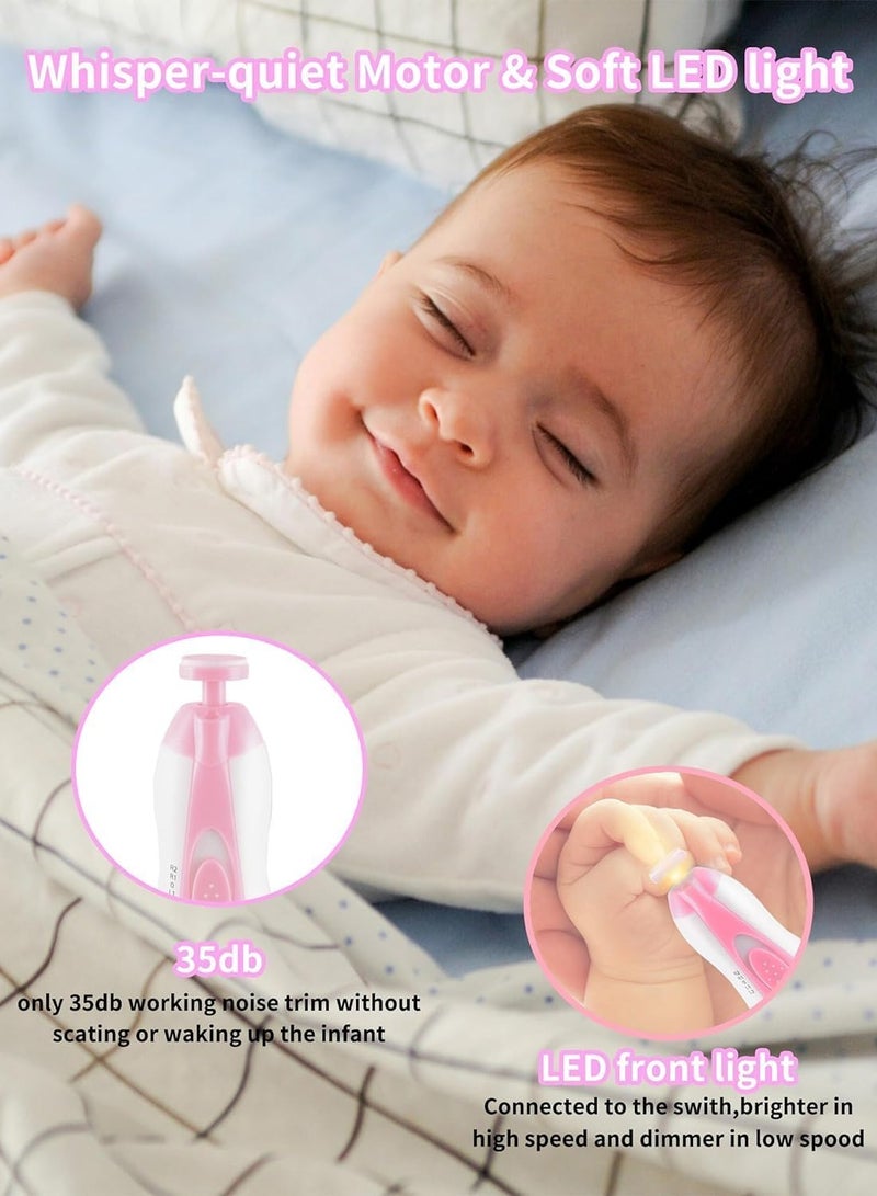 Baby Nail Trimmer Electric,Nail Clippers File for Baby No Sharp Claws Hurt, 6 in 1 with Light Safety Cutter for Newborn Infant Toddler Kids Toes and Fingernails Care - Image 3