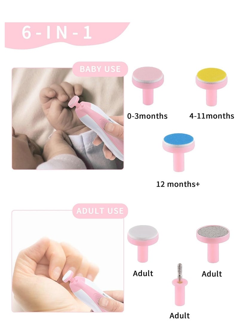 Baby Nail Trimmer Electric,Nail Clippers File for Baby No Sharp Claws Hurt, 6 in 1 with Light Safety Cutter for Newborn Infant Toddler Kids Toes and Fingernails Care - Image 2