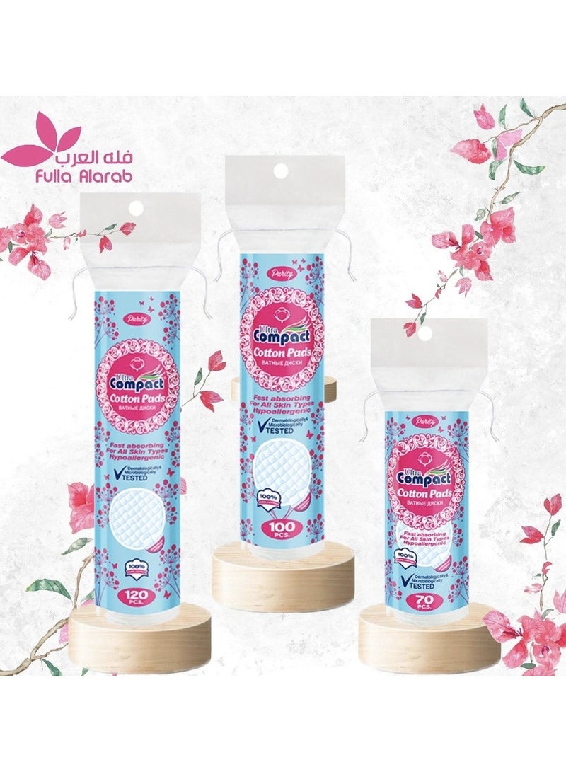 Ultra Compact Cosmetic Cotton Pads 120 Pcs - Image 2