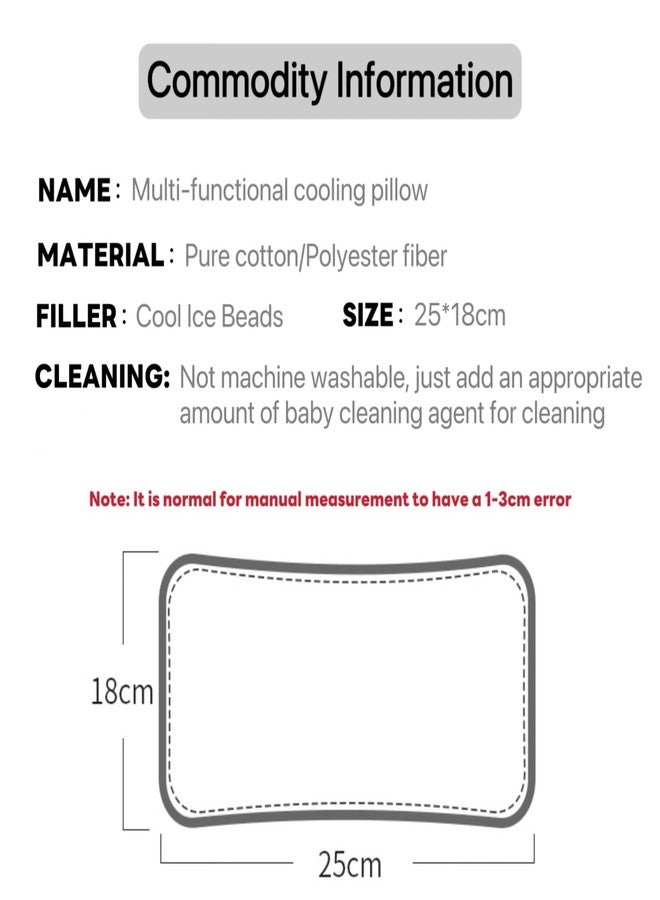 Oligitdi Baby Cooling Pillow with Gel Ice Beads, Cotton Cover, Breathable Summer Cooling Pad for Newborns, Toddlers, Nursing and Sleeping - Image 5