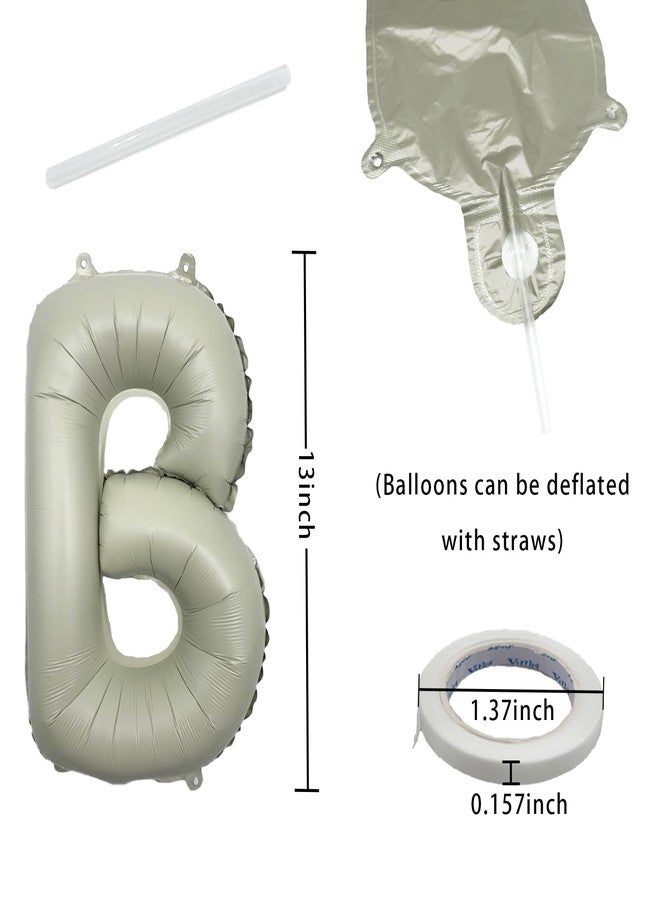 K.E.J. Beige Happy Birthday Balloon Banner 16 Inch - Foil Happy Birthday Letters Balloons Neutral Decor for Men Women Birthday Party Decorations, Reusable Birthday Sign Supplies - Image 2