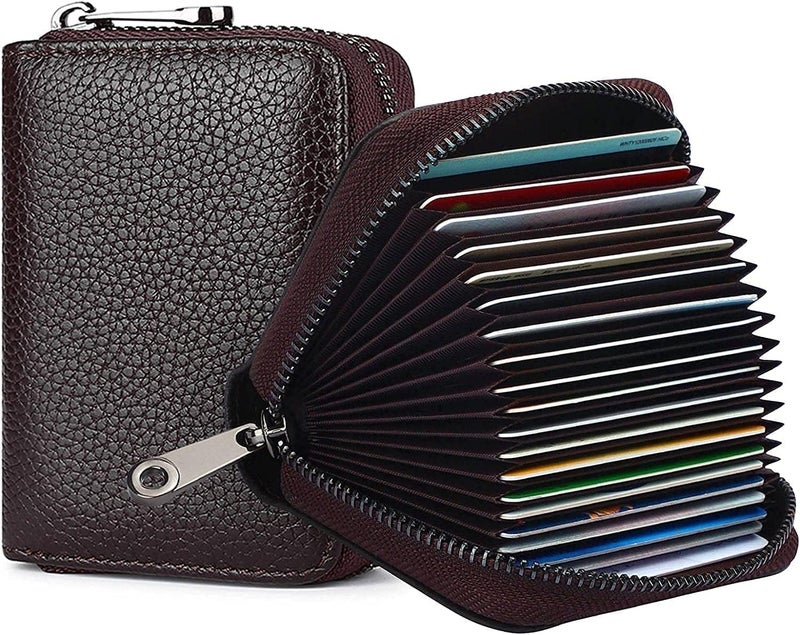 Slim RFID Blocking Credit Card Wallet with Multiple Card Slots and Cash Pocket, Minimalist Faux Leather Design, Black - Image 1