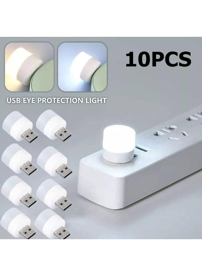 10 حبة وناسة USB محمولة LED ضوء ليلي صغير صغير مستدير مصباح الكمبيوتر المحمول الطاقة - Image 1