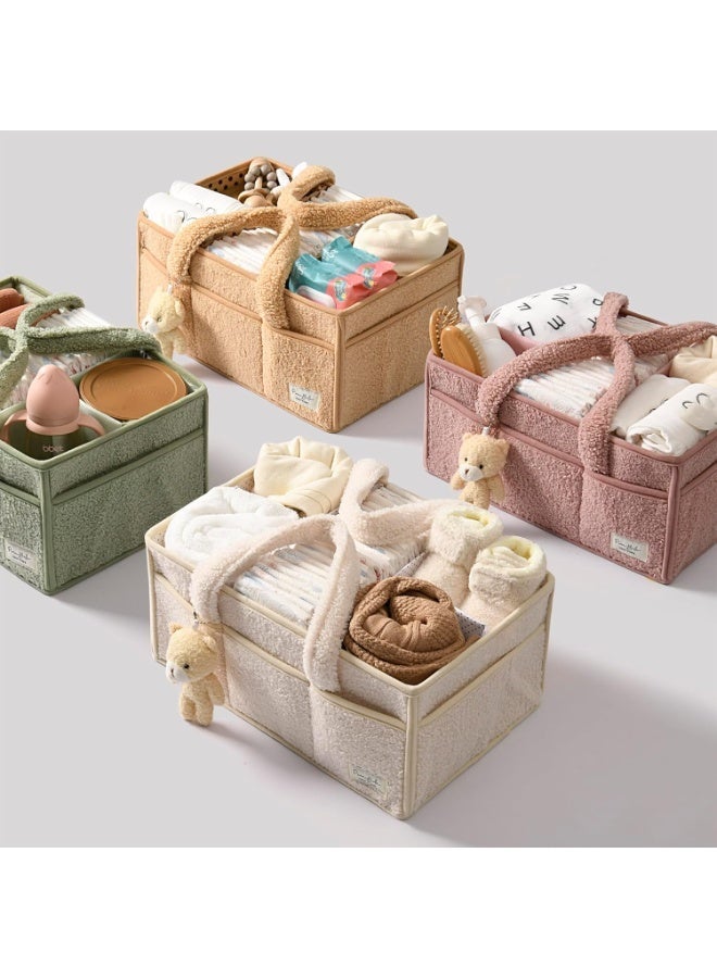 TNTAIAHL Baby Diaper Caddy Organizer for Changing Table, Baby Storage Basket for Diapers and Baby Wipes, Gift for Baby Shower, Car Caddy Organizer - Image 5